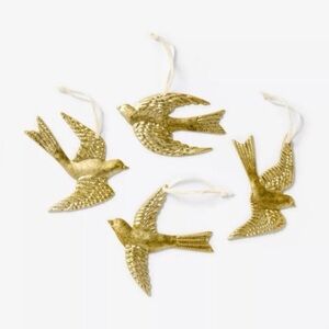 4pc Hammered Gold Metal Bird Ornaments Gold Threshold designed with Studio McGee